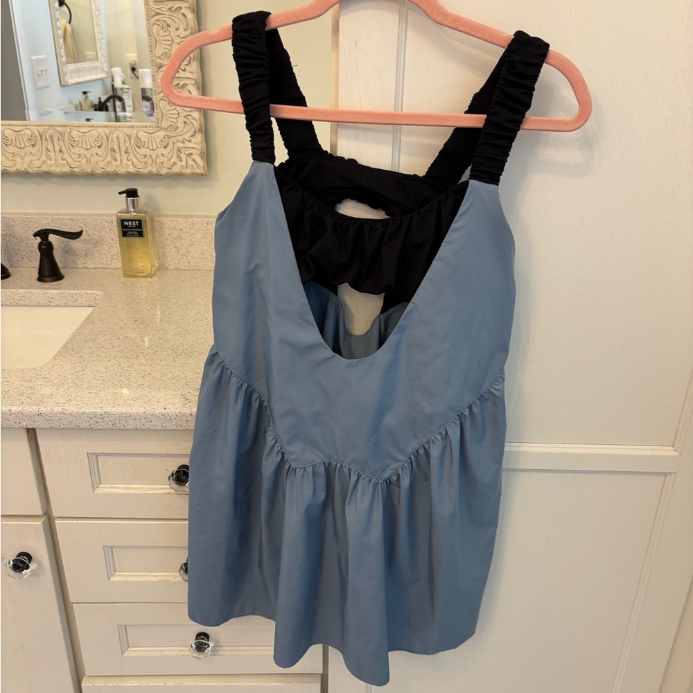 Free People Movement Black and Blue Mini Dress